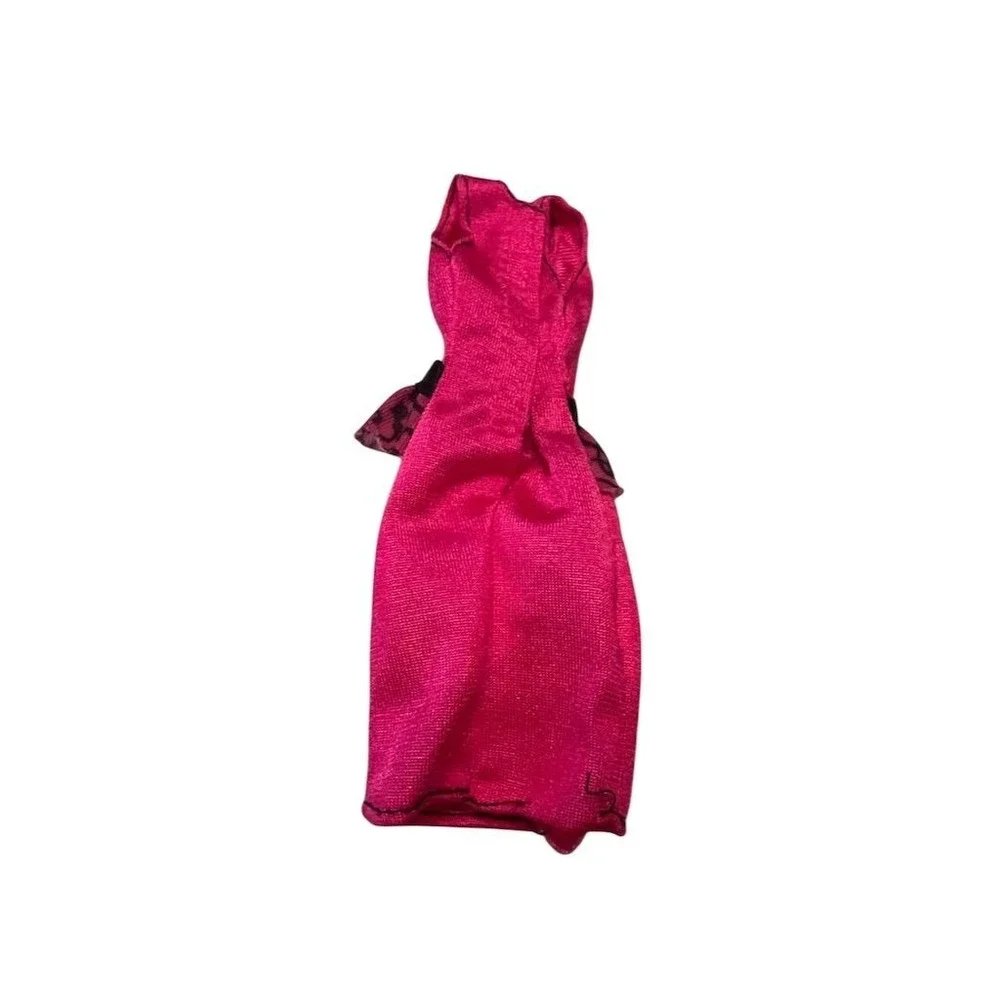 Barbie Doll Fashion Black & Pink Peplum Dress‎ Outfit